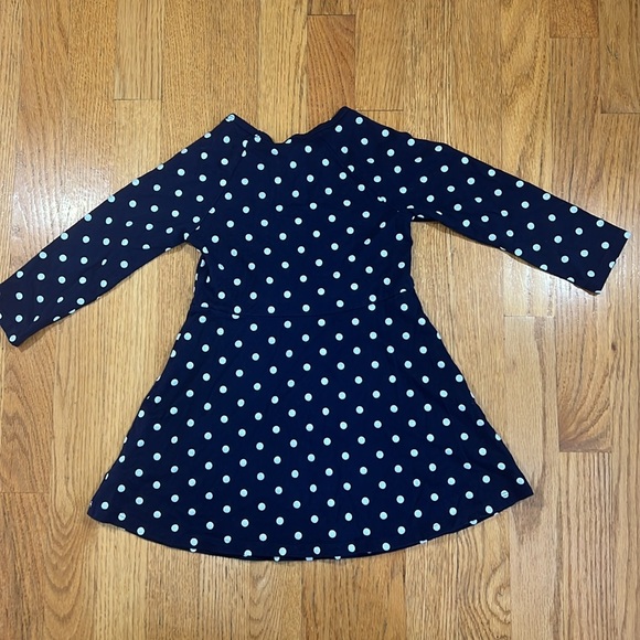 Gap Navy with White Polka Dot Long Sleeve Skater Dress - Picture 6 of 6